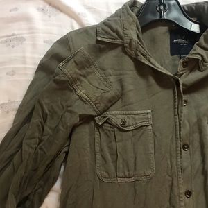 Olive Green American Eagle Button down